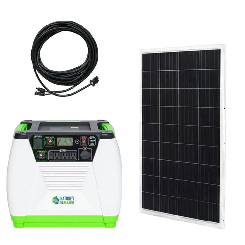 Natures Generator Gold Essential - Portable Solar Power Generator for Camping, Emergencies & Off-Grid Living - Reliable Backup Power Supply for Home & Outdoor Adventures