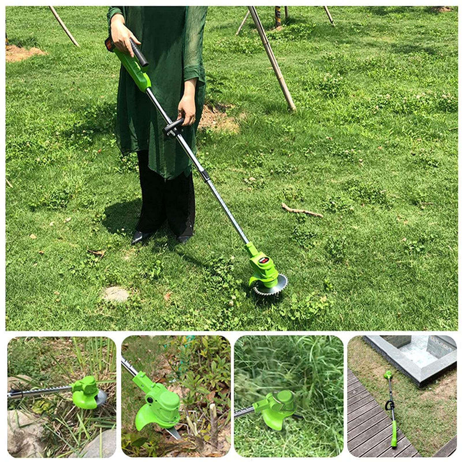 24V Cordless Grass Trimmer - Lightweight Telescopic Lawn Edger with 3-in-1 Blades, Fast Charger & 24V Battery | Perfect for Yard Maintenance, Garden Trimming, and Landscape Edging (Red)