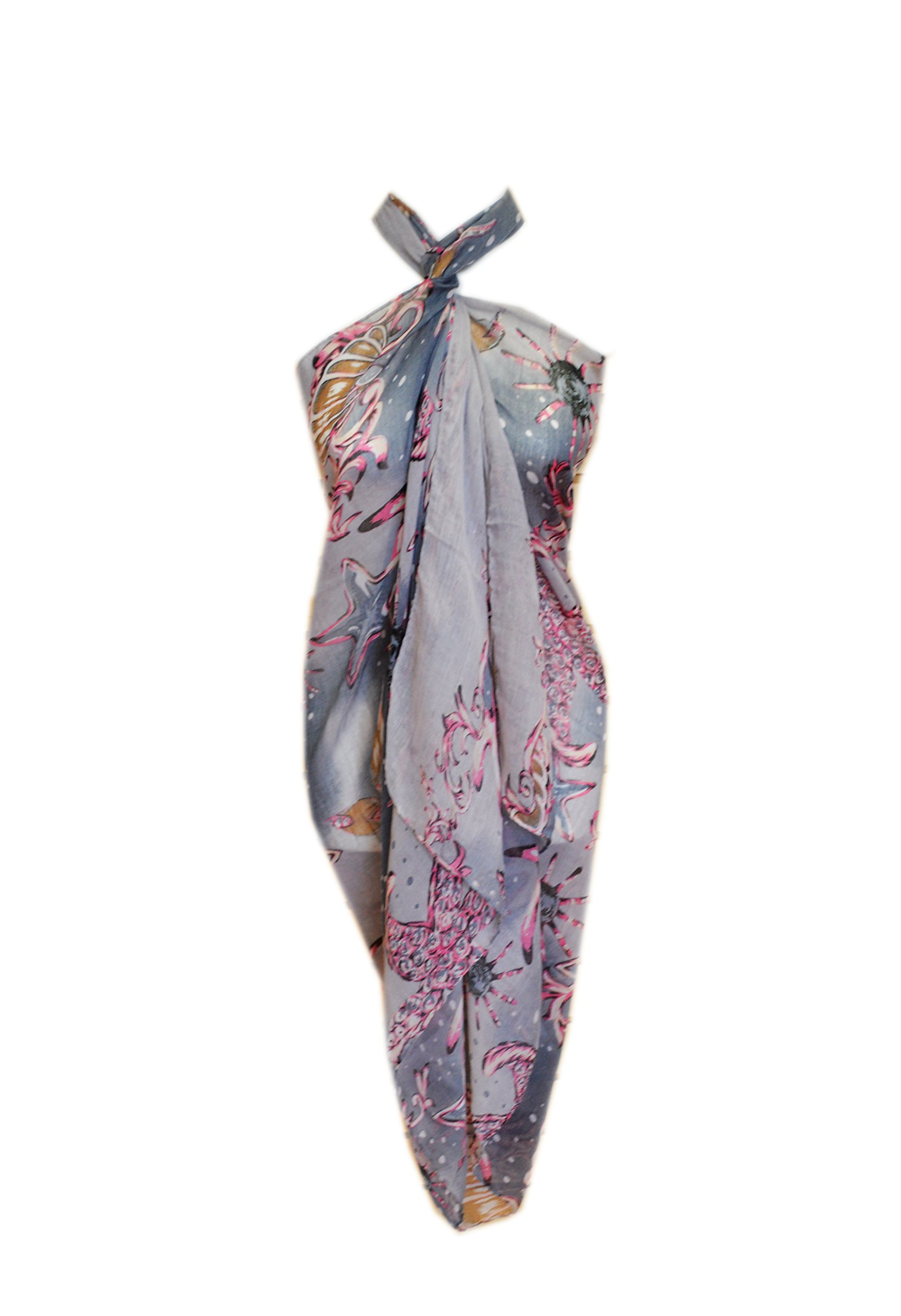 Elegant Rose Jewelry Pareo Scarf - Stylish Swimwear Cover Up for Beach, Pool & Summer Vacations | Lightweight & Versatile Wrap for Women