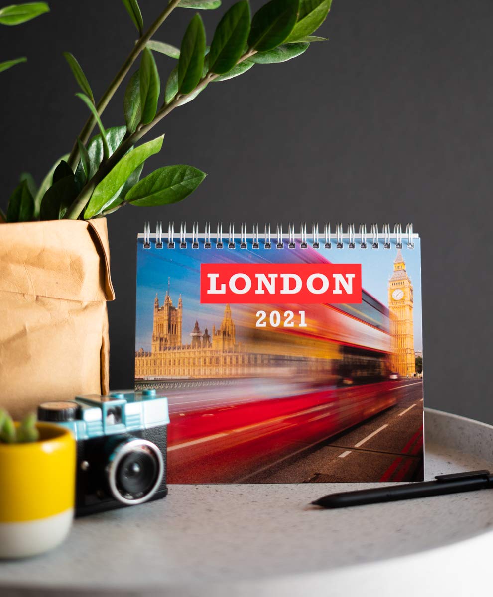 Grupo Erik - 2021 London Themed Desk Calendar | Stylish Office Decor | Perfect for Home, Office & Gift Giving