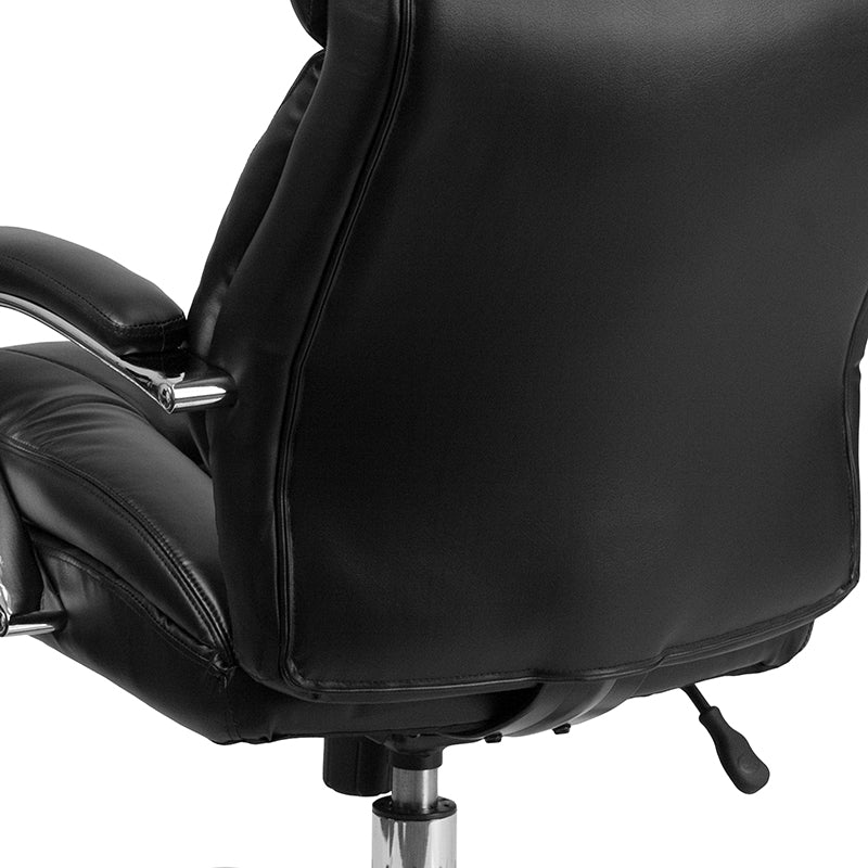 Premium Big & Tall Office Chair - Black LeatherSoft Executive Swivel Chair with Wheels & Lumbar Support - Ergonomic Desk Chair for Home & Office Workspaces