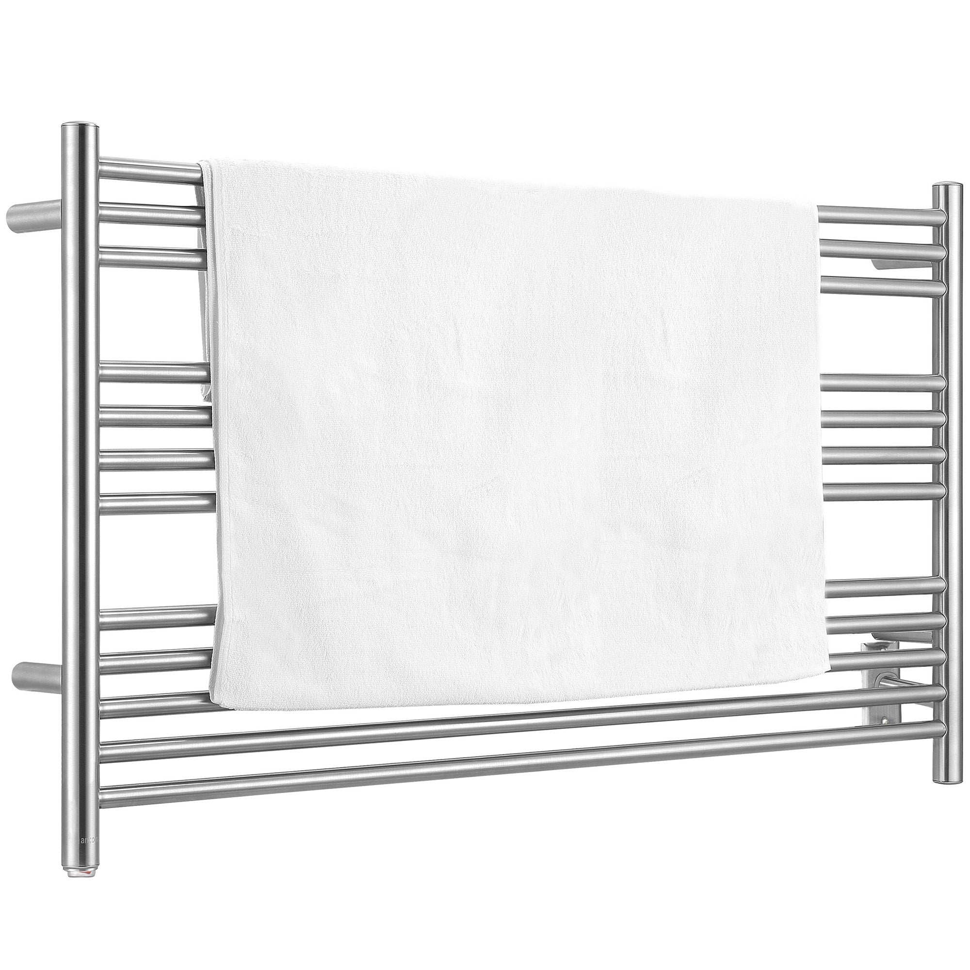 Amplify Dual 12 Bar Hardwired & Plug-In Towel Warmer - Brushed Stainless Steel - Perfect for Bathrooms, Spas & Luxury Hotels