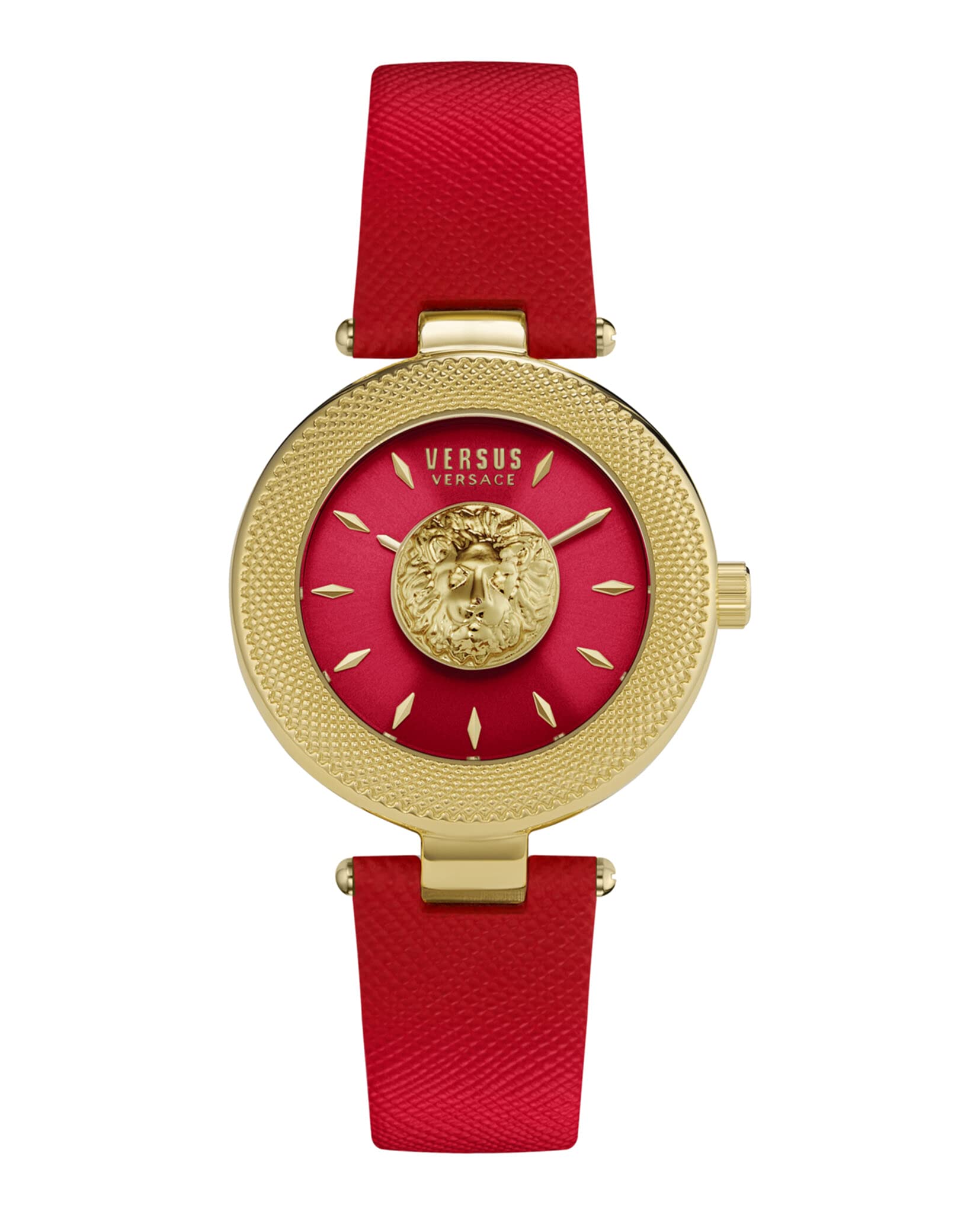Versus Versace Brick Lane Lion Women's Watch - Genuine Leather Adjustable Strap, Sunray Dial - Luxury Fashion Timepiece for Women | Perfect for Office, Parties & Special Occasions