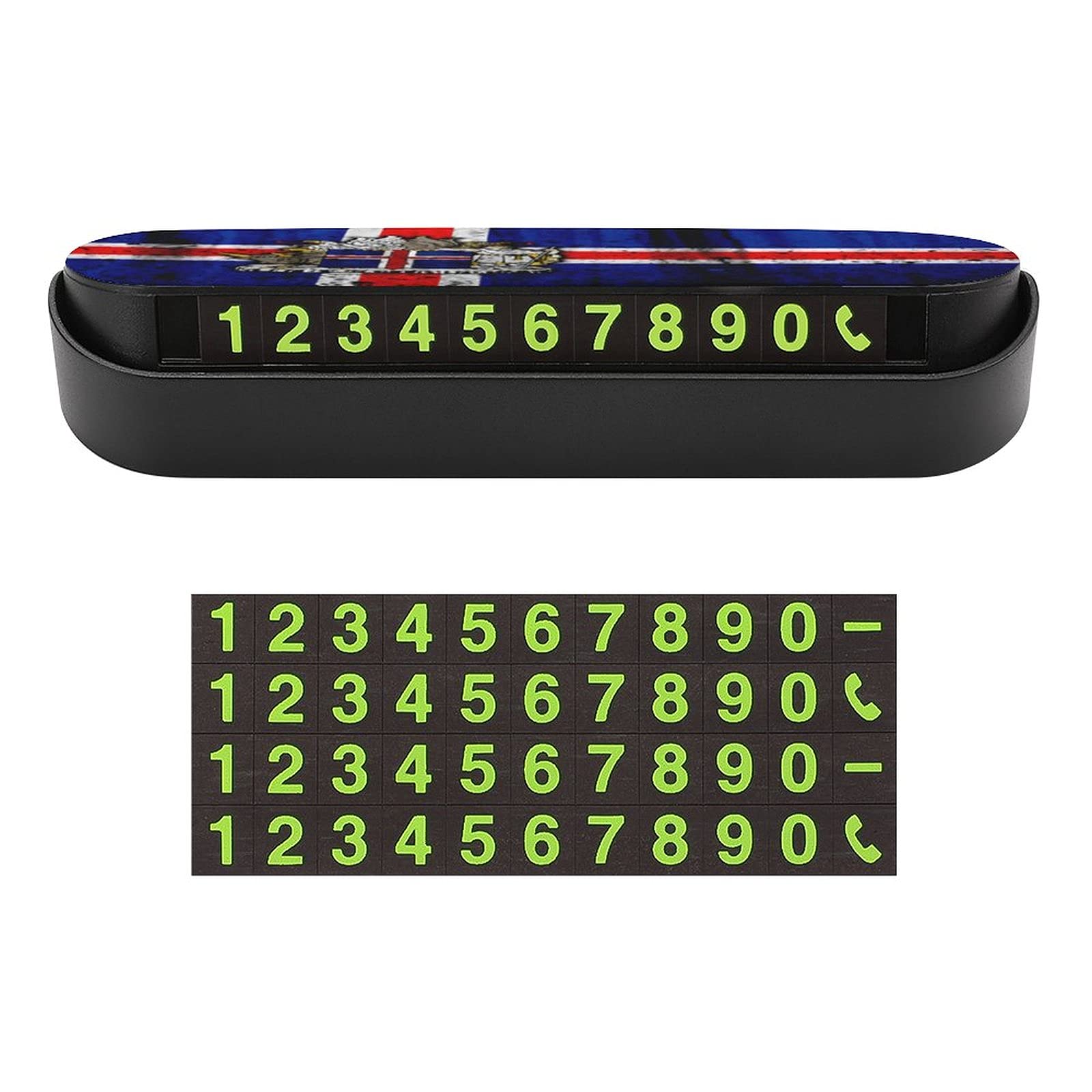 Iceland Flag Car Parking Phone Number Sign - Temporary Vehicle Accessory for Safety & Decoration | Perfect for Driveways, Garages & Parking Lots