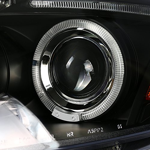 Spec-D Tuning 2LHP-ELP06JM-TM Black Dual Halo LED Projector Headlights - Compatible with Mitsubishi Eclipse | High-Performance Lighting for Night Driving & Car Customization