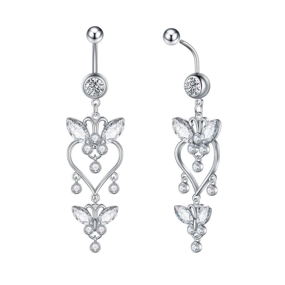 Sparkling Tassel Belly Button Rings | WH2574 - Stylish Body Jewelry for Parties, Beach & Festival Outfits