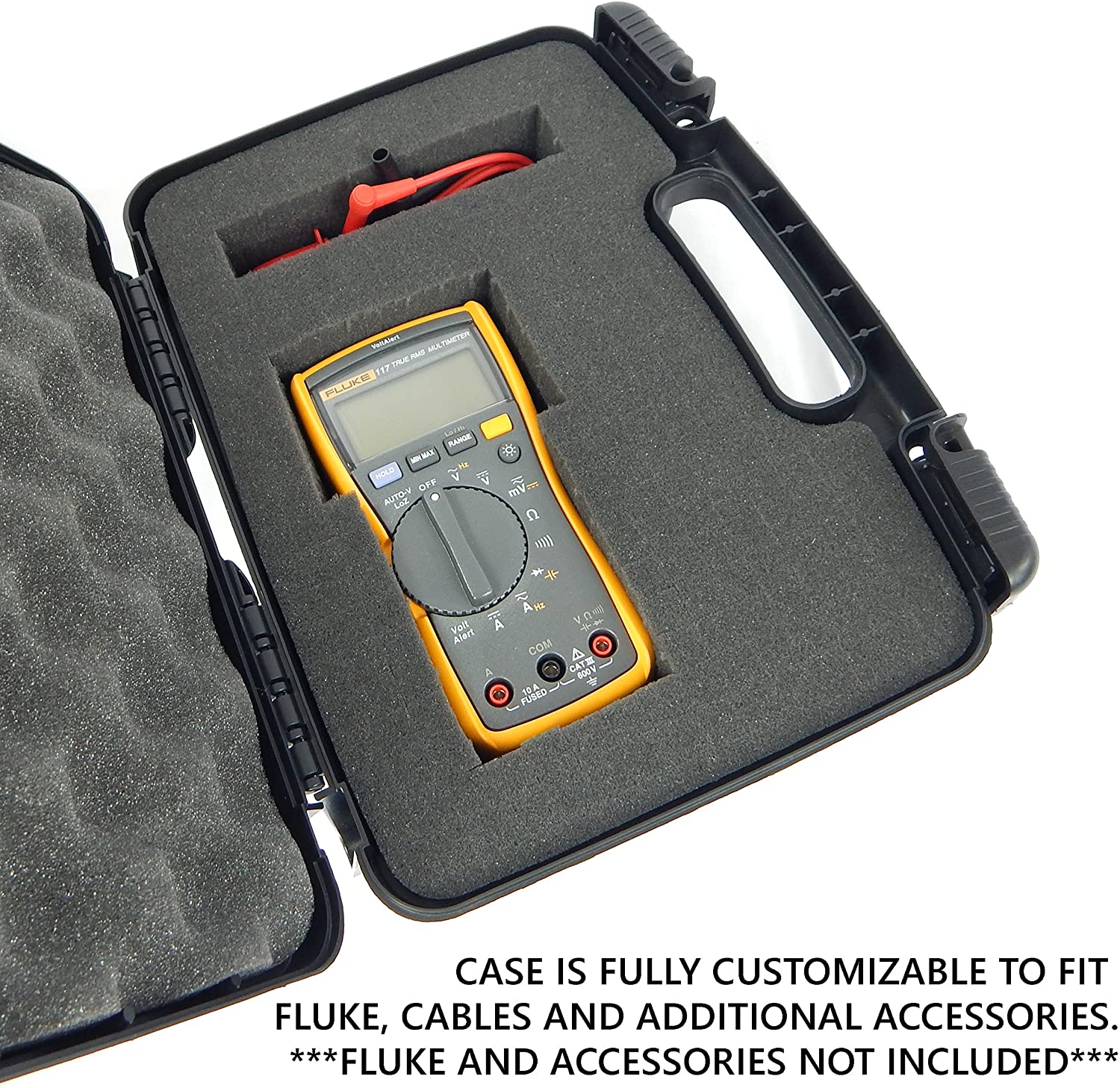 CASEMATIX Protective Case for Fluke Multimeters - Compatible with Fluke 117, Fluke 87V & Accessories - Durable Storage Solution for Electricians & DIY Projects