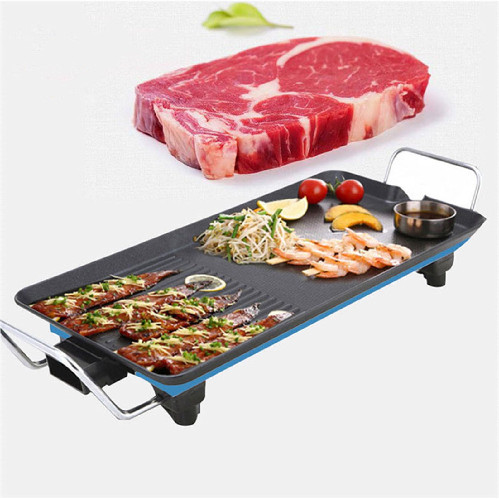 Non-Stick Indoor Electric Grill - Multifunctional Stovetop Griddle for BBQ, Hotpot & Cooking | Original Flavor Retention | Perfect for Apartments, Dorms & Small Kitchens (US)