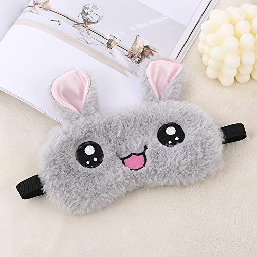 Jenna™ Soft Plush Sleeping Eye Mask for Insomnia Relief, Meditation, Puffy Eyes & Dark Circles - Kitty Grey | Comfortable Eye Cover for Travel, Nap & Relaxation