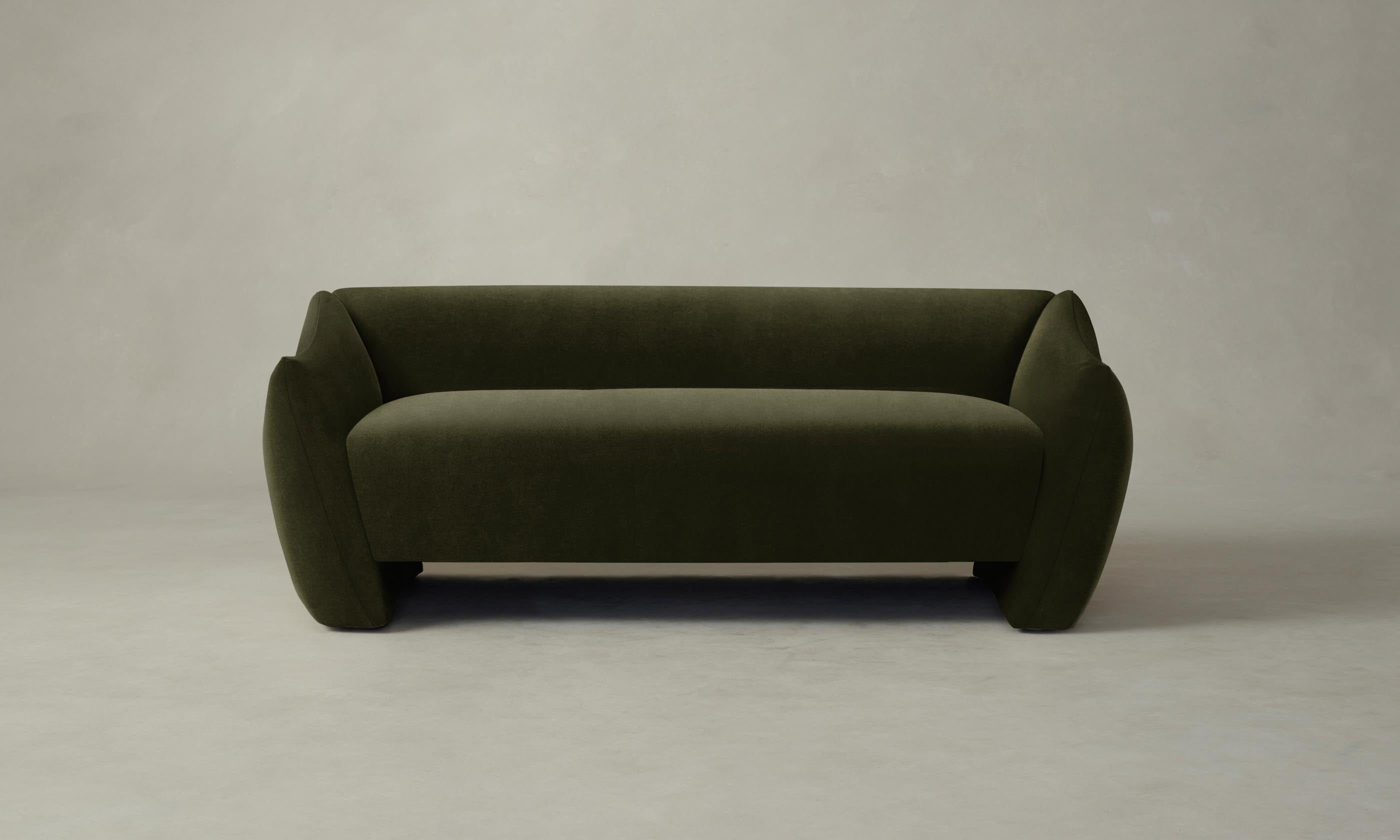 Luxury The Bond Settee Sofa - Performance Velvet Olive Green Upholstery | Elegant Living Room Furniture for Modern Homes & Offices
