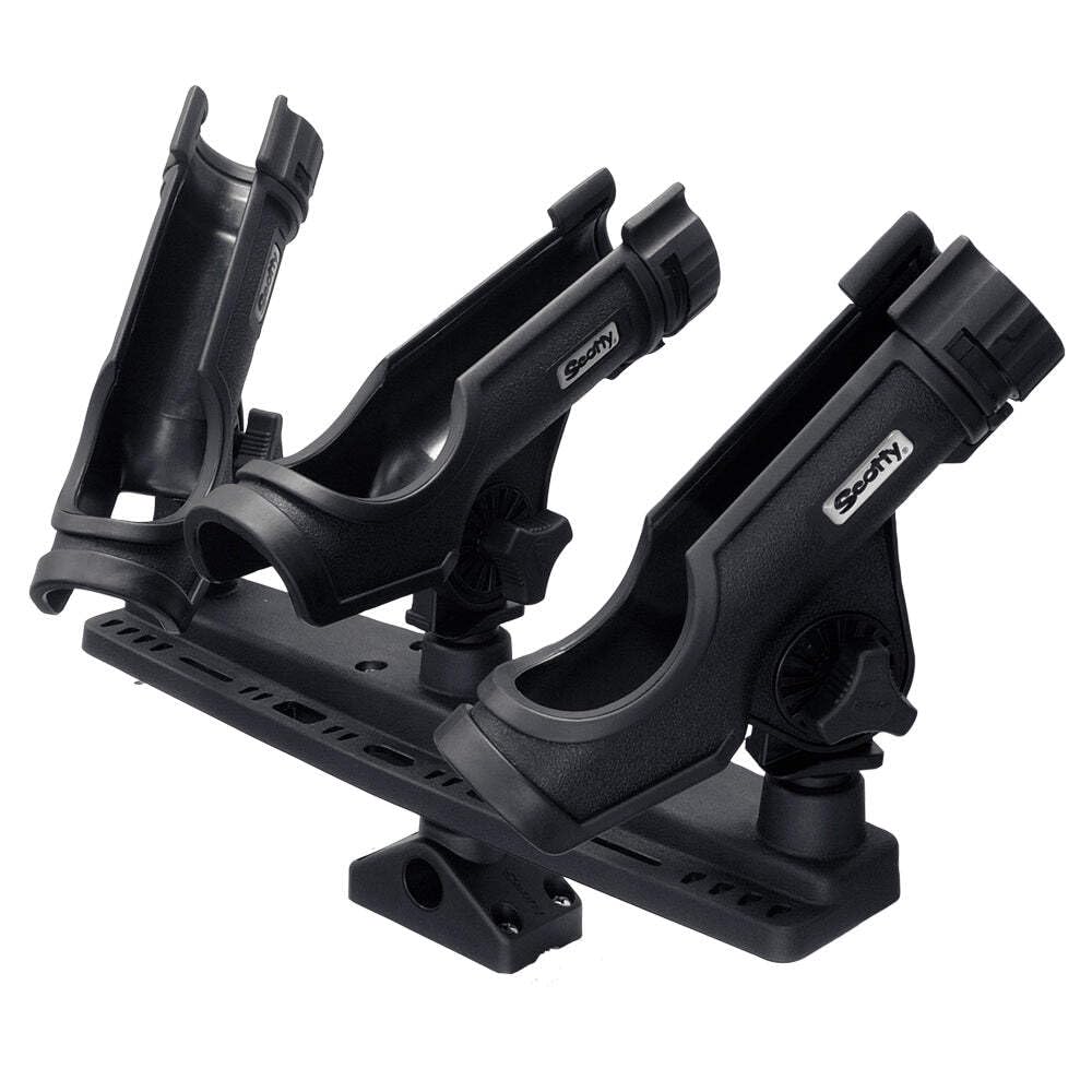 Scotty 256 Triple Rod Holder - Heavy Duty Fishing Rod Mount for Kayak, Boat, Canoe | Secure & Adjustable for Saltwater & Freshwater Angling