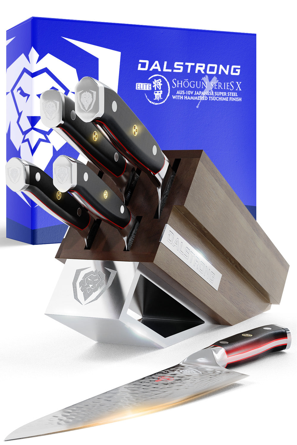 Dalstrong Shogun Series ELITE 5-Piece Knife Block Set - High-Quality Japanese Steel Knives for Professional Chefs & Home Cooking