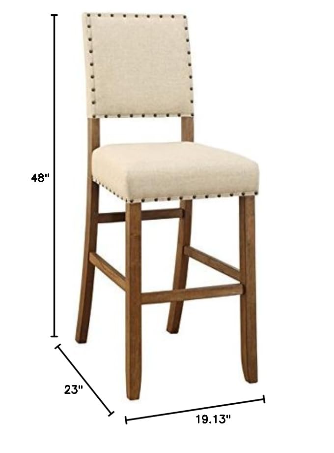 Furniture of America Sinuata Fabric Upholstered Dining Chairs - Natural (Set of 2) | Comfortable Modern Kitchen & Dining Room Seating for Home, Restaurant & Office