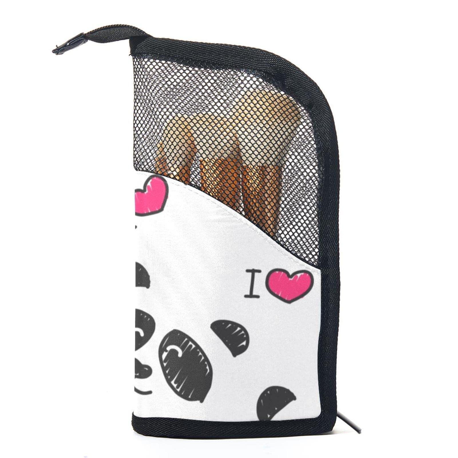 Premium 12-Slot Makeup Brush Organizer Bag - Cute Panda Design, Portable Travel Cosmetic Brush Holder Case for Professional & Home Makeup Artists | Perfect for Travel, Salon Use & Daily Beauty Routine