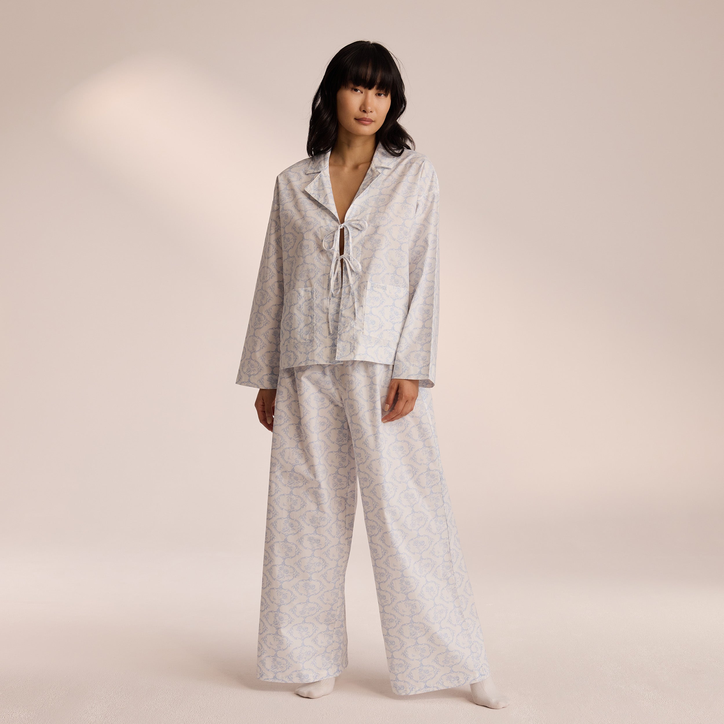 Soft Cotton Pajama Pants for Women - Blue Comfort Sleepwear for Lounge & Nighttime Relaxation