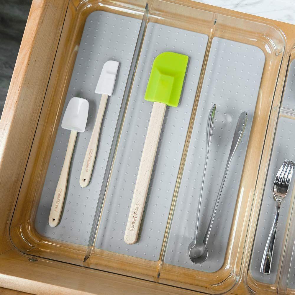Madesmart 3 Compartment Clear Plastic Utensil Tray - Kitchen Drawer Organizer for Forks, Spoons & Knives - Perfect for Home, Office or Restaurant Use