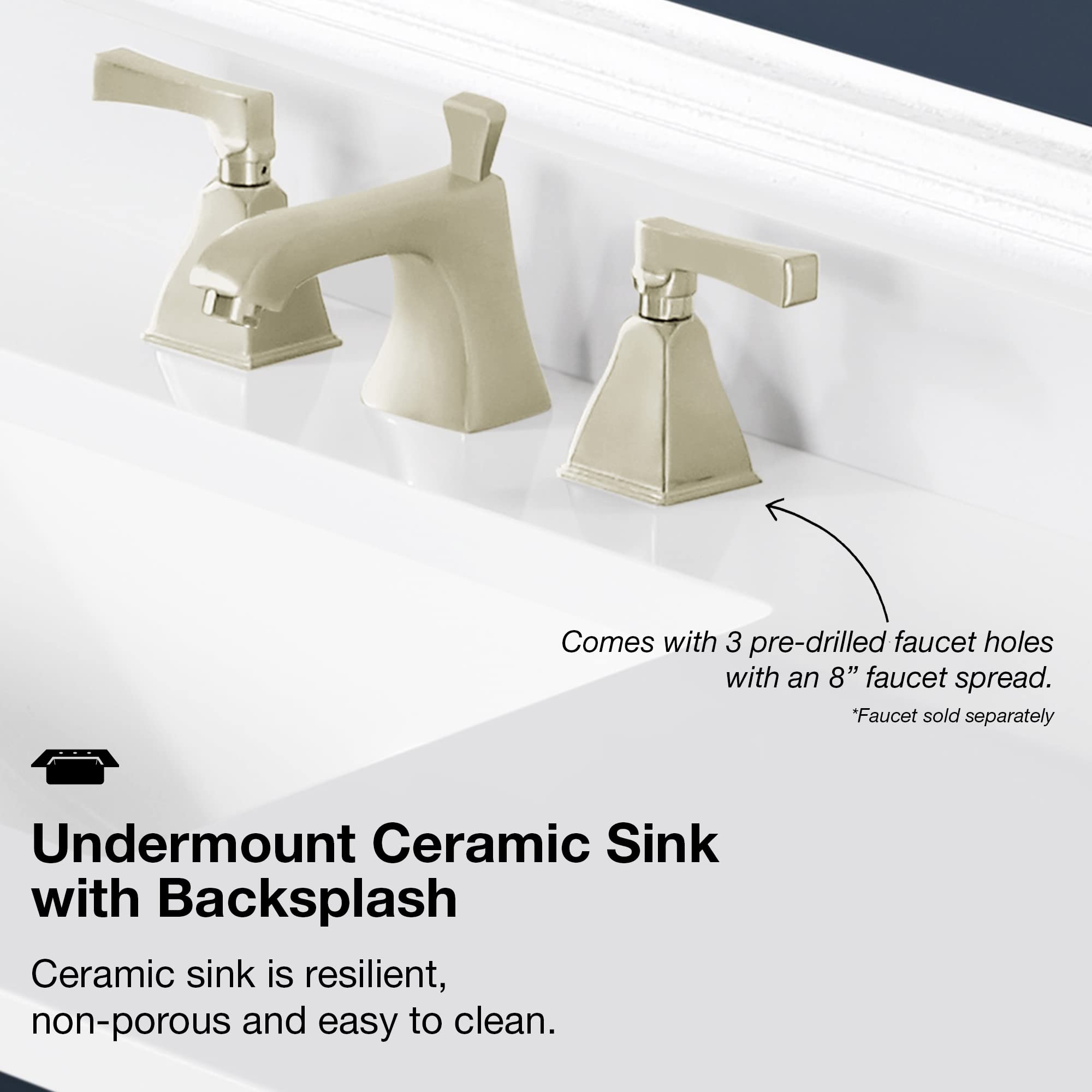 OVE Decors Tahoe II 60-Inch Single Basin Bathroom Vanity in Midnight Blue - Modern Bathroom Storage Solution for Small Spaces