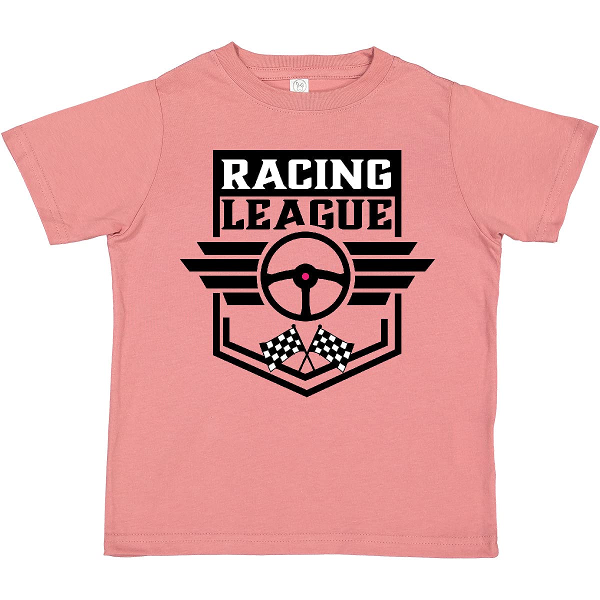 Inktastic Racing League Toddler T-Shirt with Race Car Wheel and Wings - Fun Kids Outfit for Birthday Parties, Car Shows & Playtime