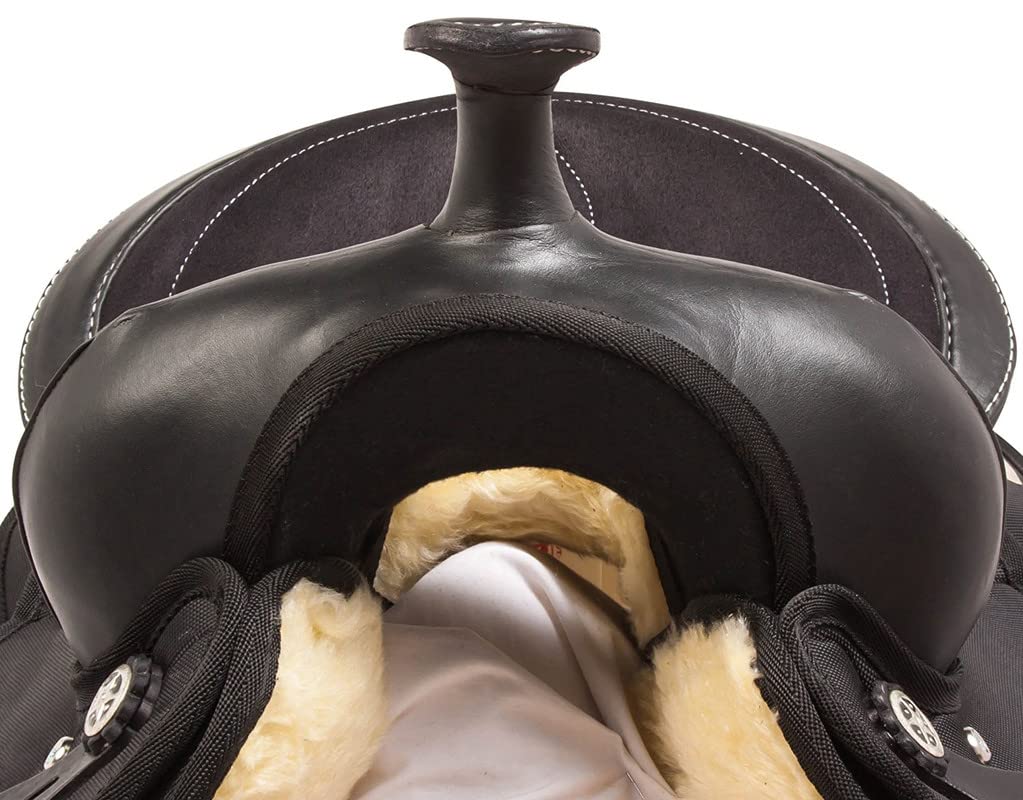 Premium Synthetic Western Horse Saddle 14-18 Inch with Complete Tack Set - Lightweight Durable Riding Saddle for Trail Riding, Training & Show | Equestrian Accessories for Men & Women