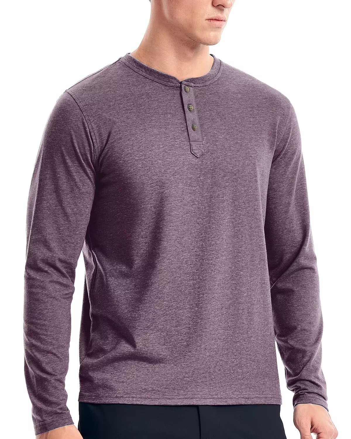 Men's Cotton Blend Henley Shirt Long Sleeve Casual Button-Up Tee - Perfect for Everyday Wear, Date Nights & Outdoor Adventures