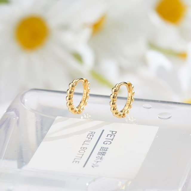 Sterling Silver & Gold Hoop Earrings for Women - Small Round Dainty Bridal Wedding Earrings - Elegant Everyday & Special Occasion Jewelry