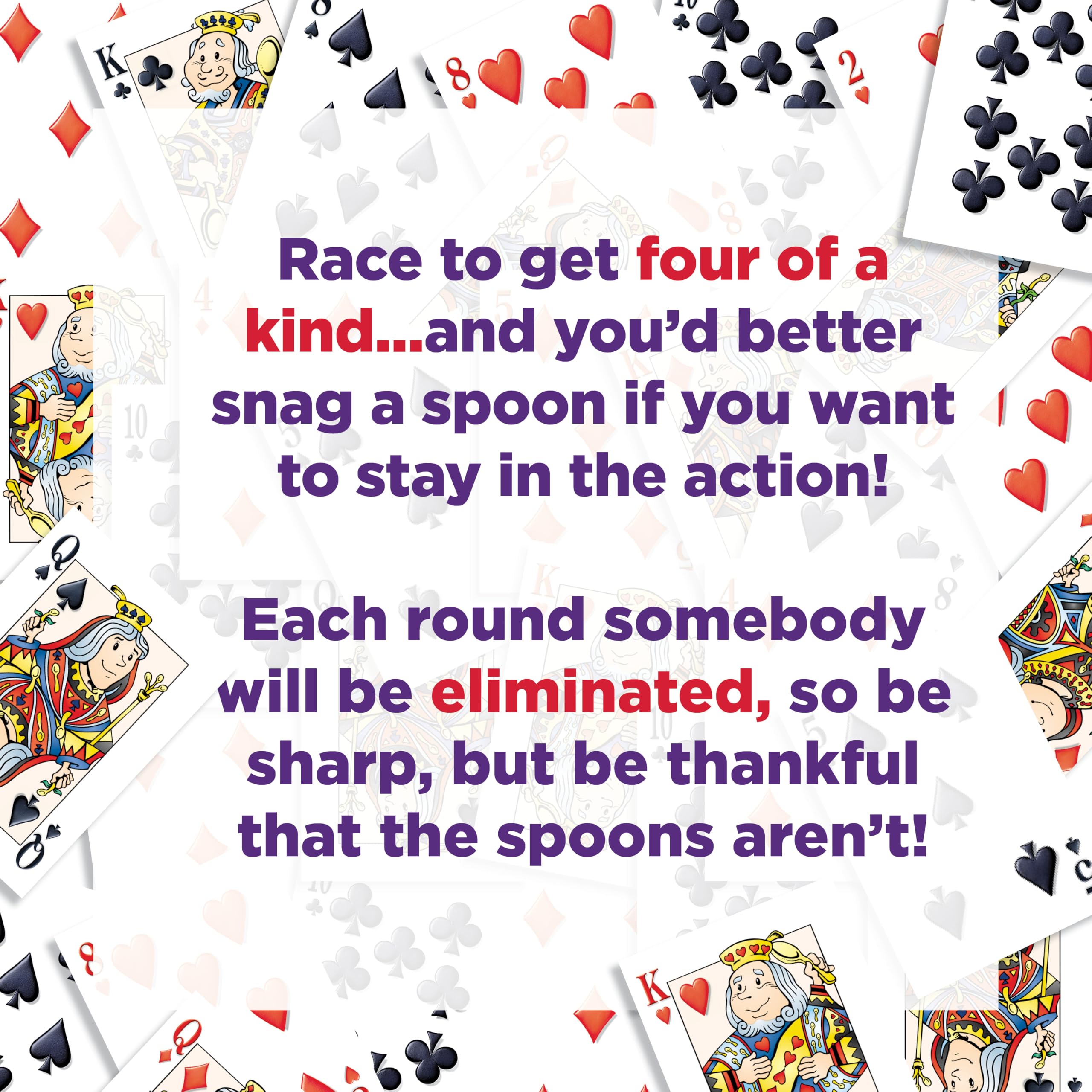 Premium Spoons Card Game Set - Family Fun Travel Game for 3-6 Players Ages 7+ with Playing Cards & Storage Case - Perfect for Game Nights, Parties & Road Trips