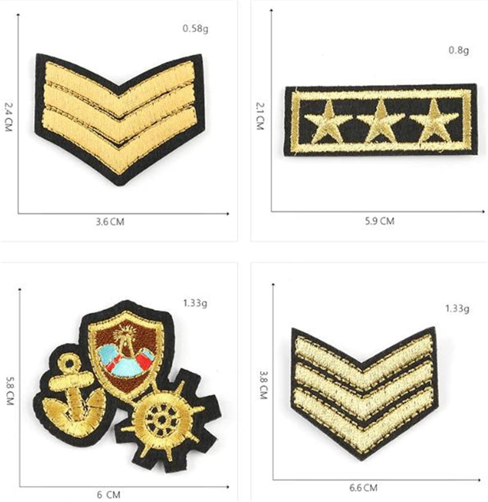 20Pcs Police Officer Iron-On Embroidered Patches - Self-Adhesive Applique Stickers Kit for Clothing, Jackets, Backpacks, Shoes & Caps - Perfect for Kids & Adults (Black) - Great for Costumes, Uniforms & DIY Crafts