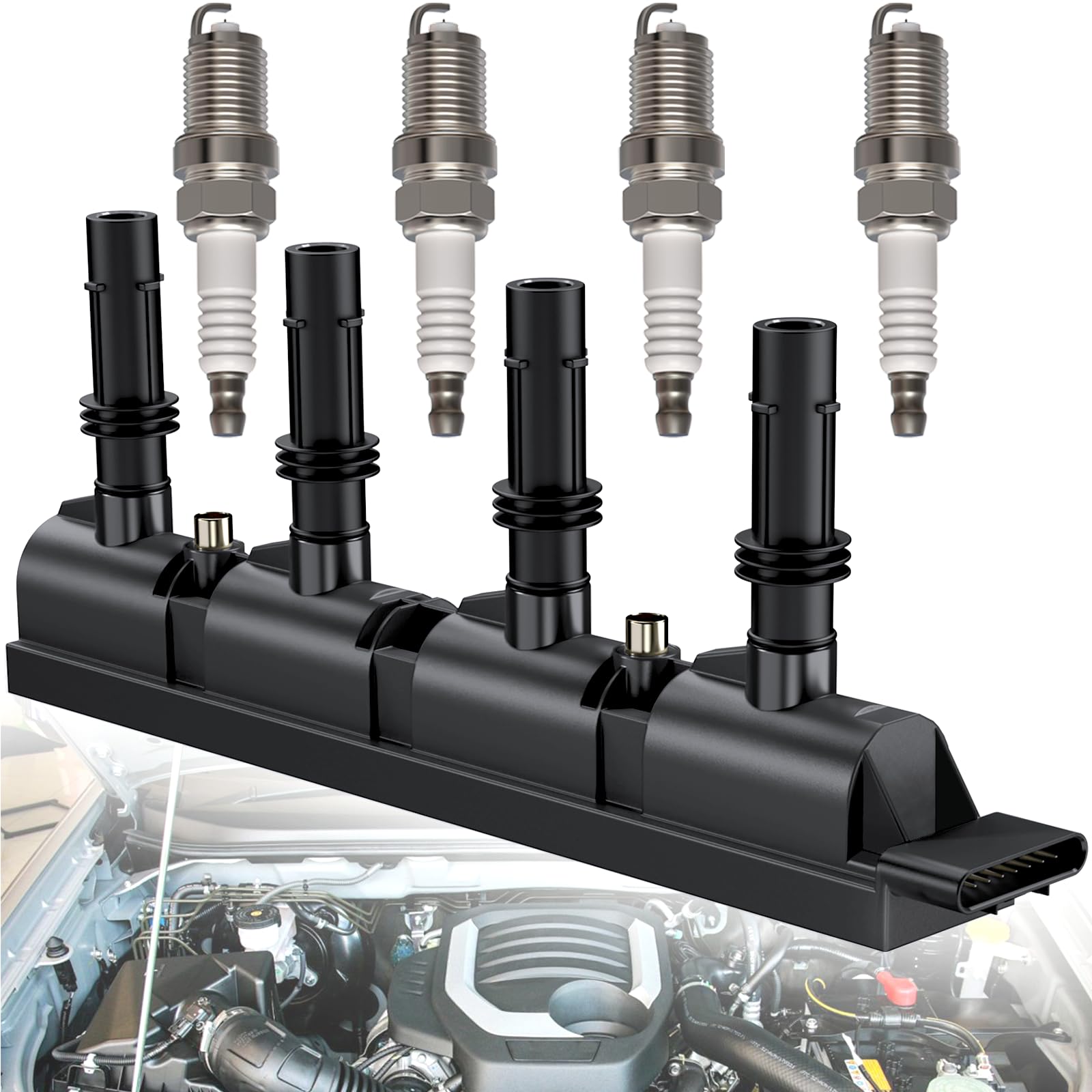 High Performance Ignition Coil Pack & 4 Iridium Spark Plugs Kit - Compatible with 1.4L Turbo Chevy Cruze/Sonic/Trax/Volt & Buick Encore (2011-2020) - Replaces D521C UF669 55577898 55579072 - Perfect for Engine Tune-Up & Performance Enhancement
