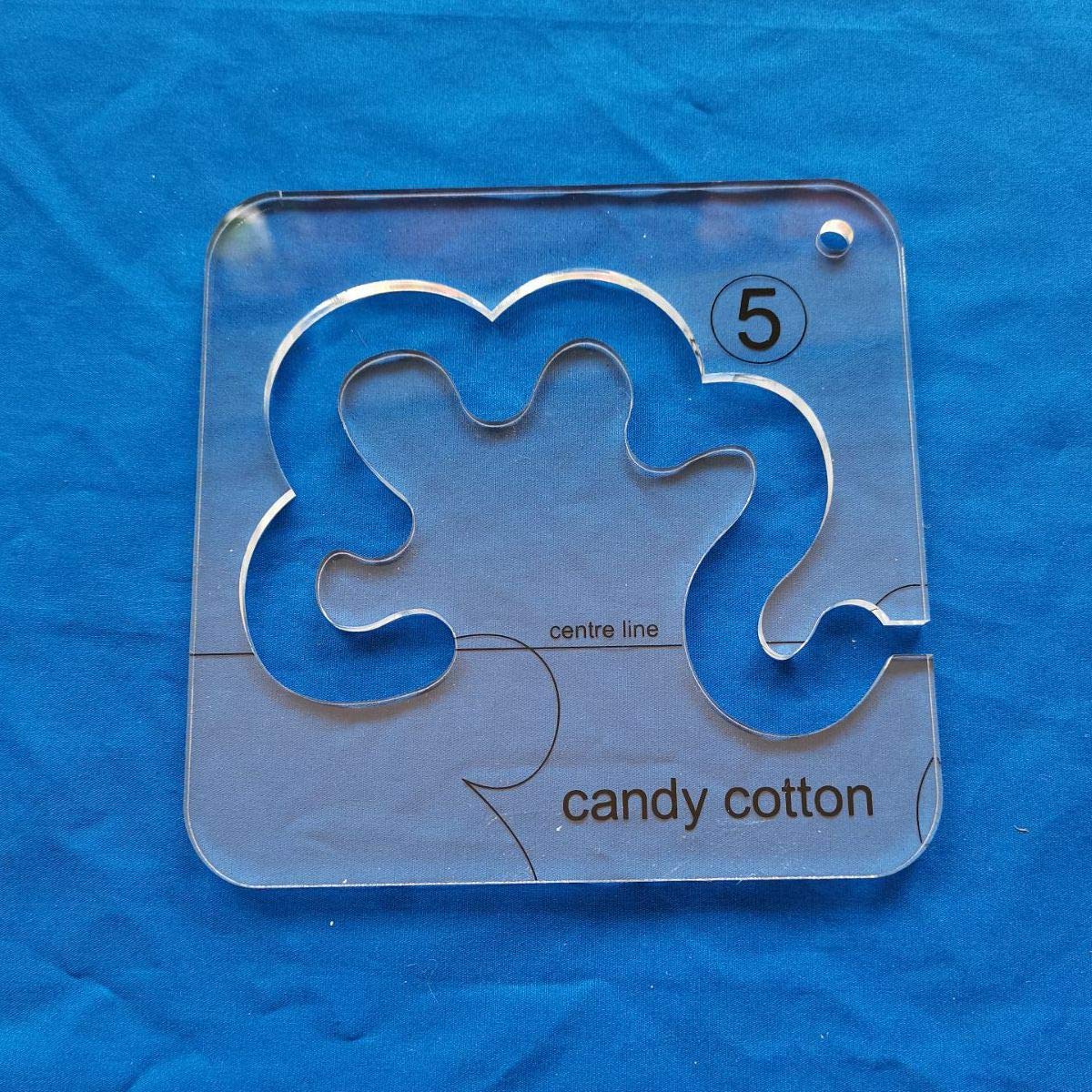 HONEYSEW Free Motion Quilting Template Series 5 with Quilting Frame for Domestic Sewing Machine Ruler - Candy Cotton Design for DIY Quilting, Patchwork & Craft Projects