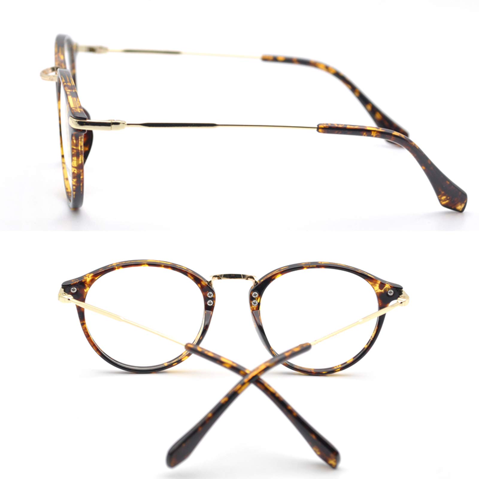 Blue Light Blocking Glasses for Women & Men - Retro Round Anti-Eyestrain Computer Gaming Glasses - UV Protection Glasses for Reading, Gaming, TV & Phone Use - Reduce Digital Eye Strain & Improve Sleep - Fashionable Unisex Frame Design (+3 Strength) - Perfect for Office Work, Nighttime Screen Use & Online Classes