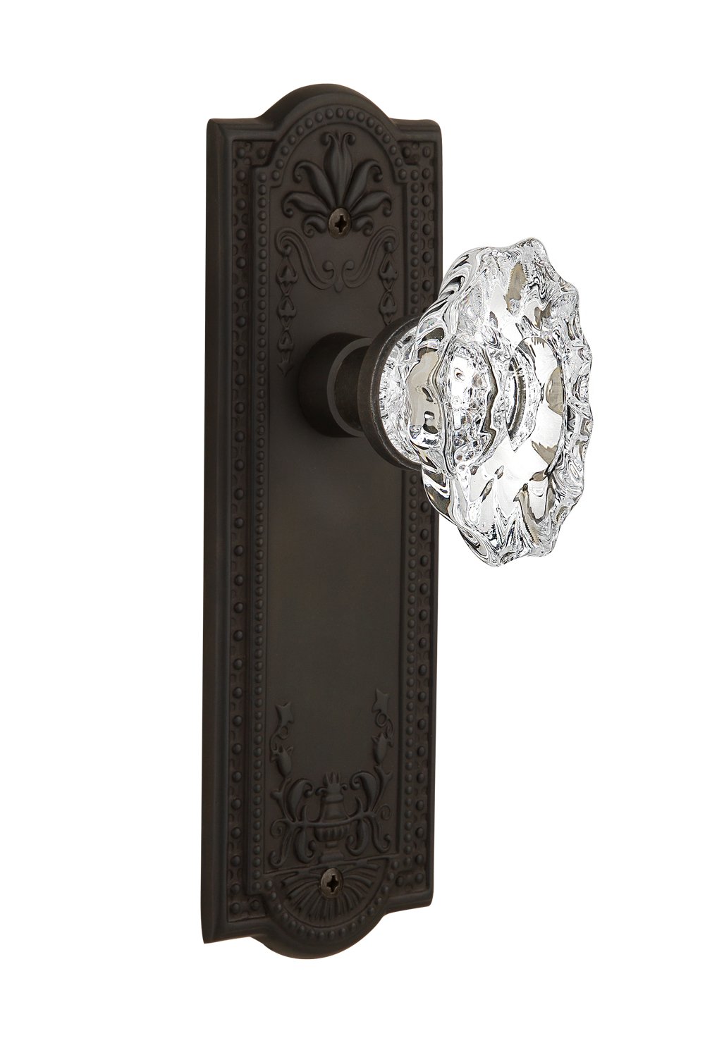 Nostalgic Warehouse Meadows Plate with Chateau Knob - Double Dummy Oil-Rubbed Bronze Door Hardware | Vintage Style Cabinet & Drawer Pulls for Kitchen, Bathroom & Furniture Restoration
