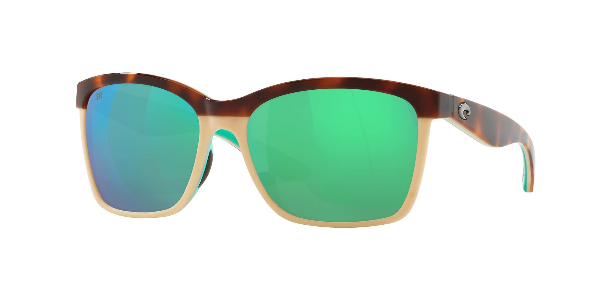 Costa Del Mar Women's Anaa Rectangular Retro Sunglasses - Polarized UV Protection - Stylish Vintage Fashion Sunglasses for Women - Perfect for Beach, Driving & Outdoor Activities