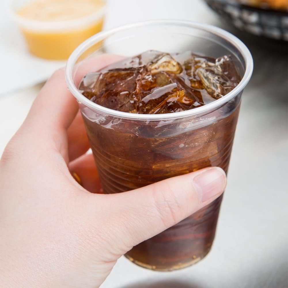 7 Oz Clear Plastic Disposable Drinking Cups - Bulk Pack of 100, BPA-Free Party Cups for Cold Beverages, Perfect for Home, Office, and Outdoor Gatherings