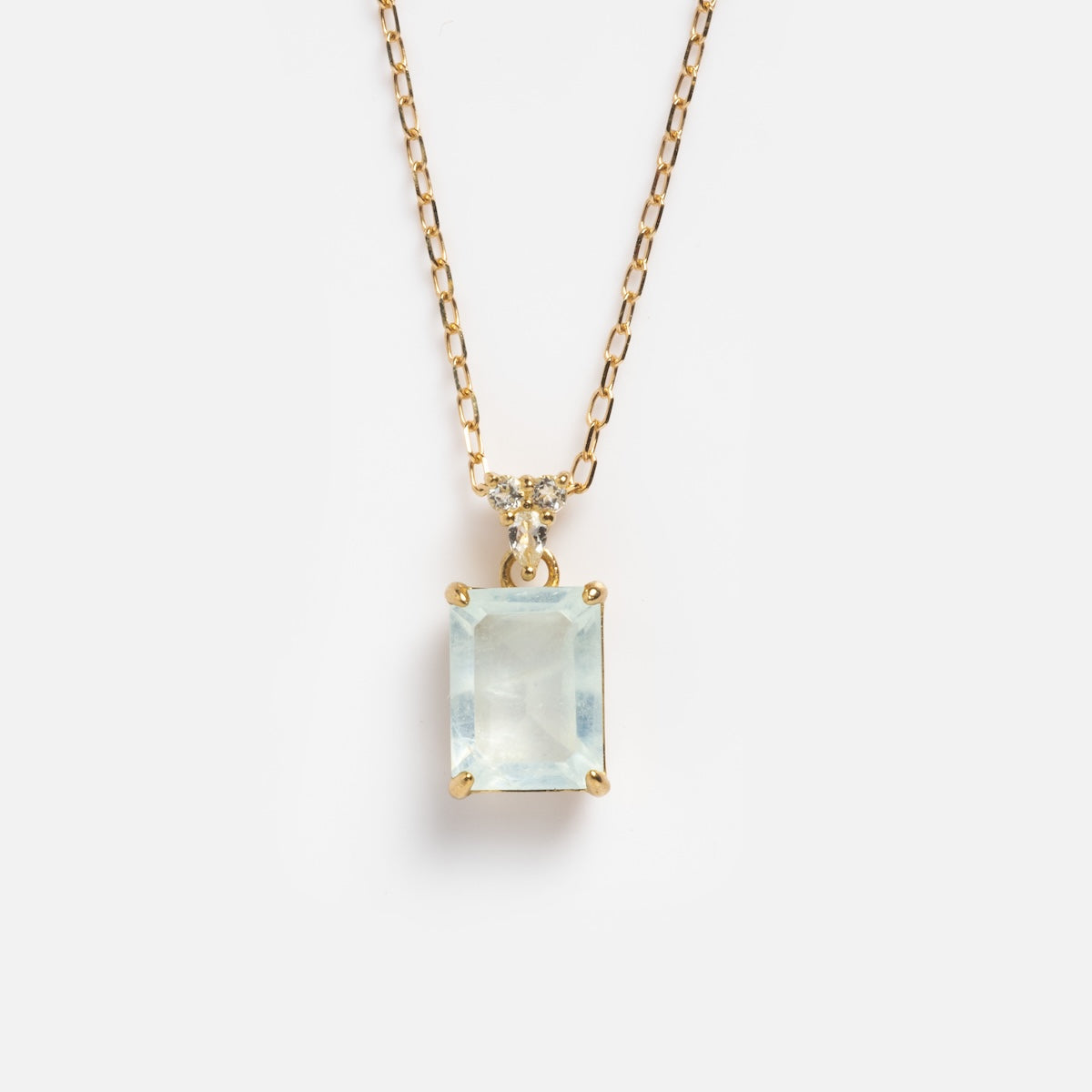 Solid Gold 2025 March Birthstone Jewelry Set - Aquamarine Necklace, Earrings & Ring | Free Gift Included | Perfect Birthday Gift, Anniversary Present & Special Occasion Jewelry