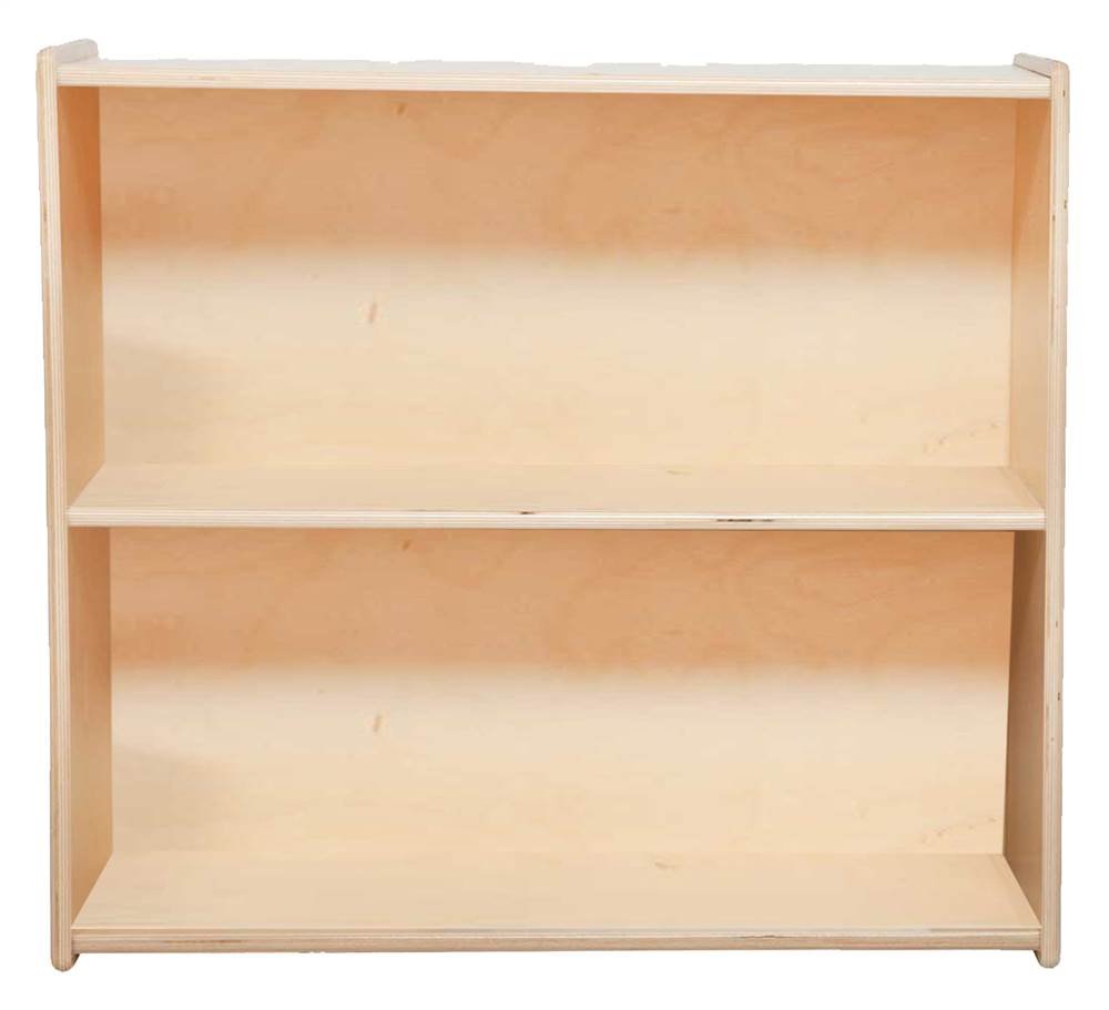 Contender 2-Shelf Kids Storage Cabinet - Natural Wood Bookcase & Toy Organizer [Greenguard Gold Certified] for Nursery, Playroom & Classroom Organization
