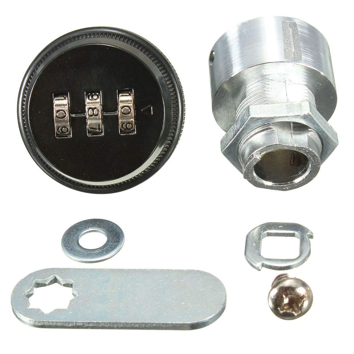 Keyless Alloy Combination Cam Lock - Secure Mailbox, Cabinet & RV Storage - 3 Dial Black - Ideal for Homes, Offices & Travel Security