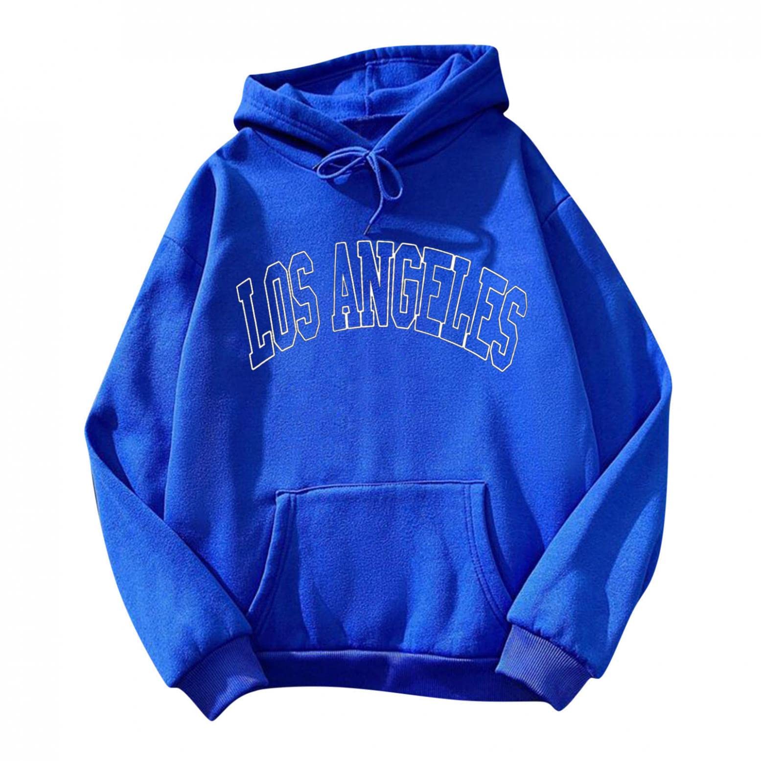 Women's Cute Los Angeles Letter Print Hoodie - Long Sleeve Casual Pullover Sweatshirt for Teens & Girls, Perfect for Everyday Wear & Cozy Outings
