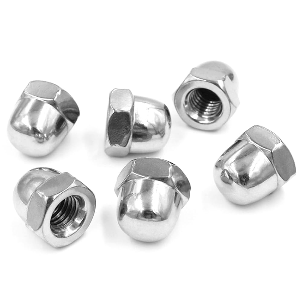 M3 Acorn Cap Nuts, M3x0.5mm Dome Head Hex Nuts - 100Pcs 18-8 Stainless Steel Hardware Nuts with Bright Finish & Full Thread Coverage - Perfect for DIY Projects, Automotive, and Machinery Assembly