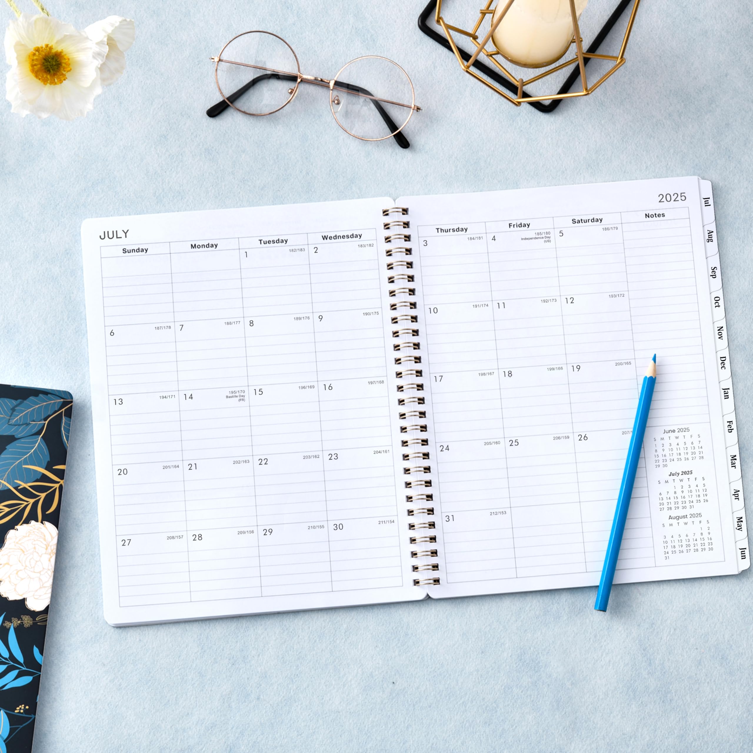 2025-2026 Academic Planner - July 2025 to June 2026 Monthly Organizer with Twin-Wire Binding, Thick Paper & Check Boxes | 8