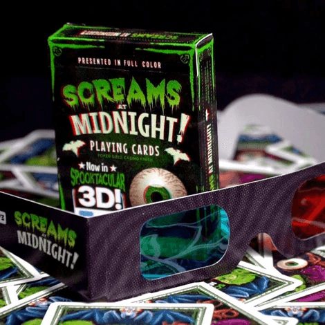 Spooky 3D Playing Cards - Screams at Midnight Deck for Magic Tricks, Poker Nights & Halloween Parties | Perfect for Game Nights, Gifts & Collectors