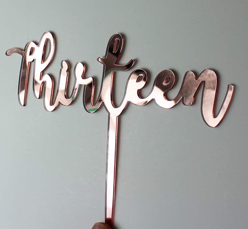 13 Rose Gold Cake Topper - Elegant 13th Birthday, Anniversary & Wedding Party Decoration - Premium Keepsake Gift for Special Celebrations | Perfect for Cakes, Cupcakes & Dessert Tables