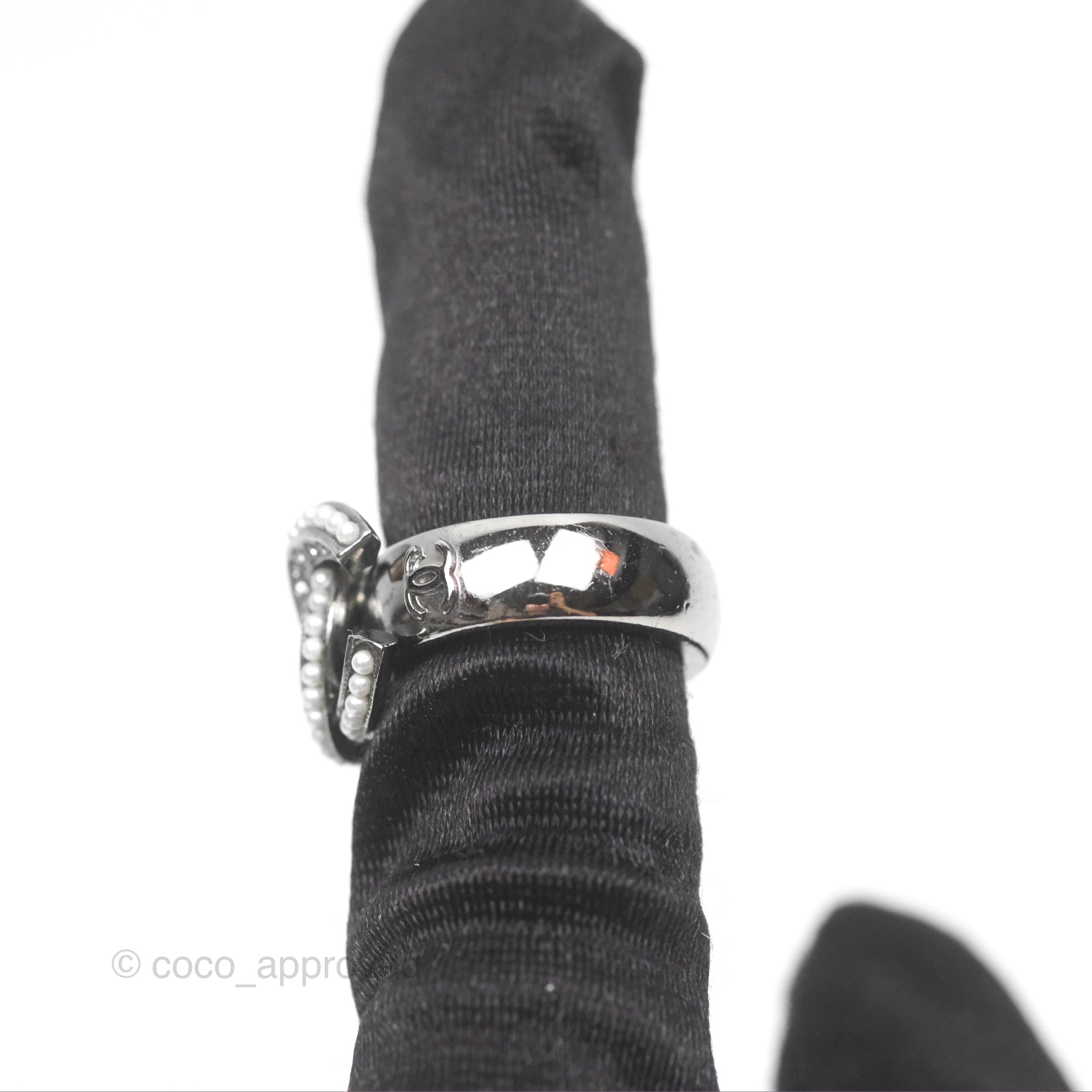 Chanel CC Ring Brushed Silver Tone 10A - Elegant Fashion Jewelry for Women | Perfect for Parties, Weddings & Date Nights