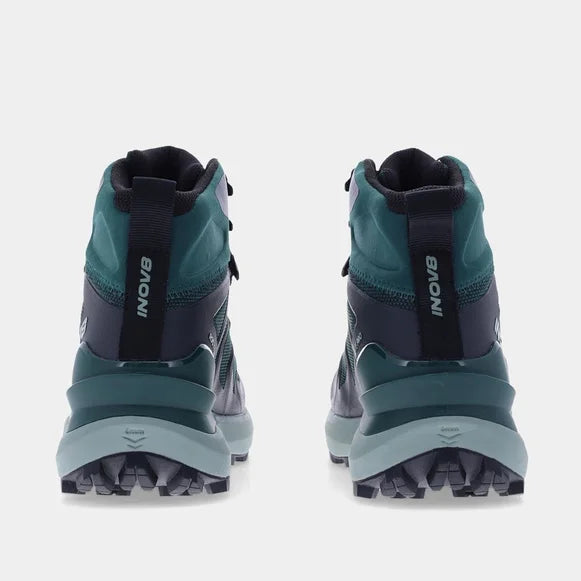 INOV8 Women's Roclite Pro Mid GTX Hiking Boots - Waterproof Dark Green/Black Trail Running Shoes for Outdoor Adventures & Mountain Climbing