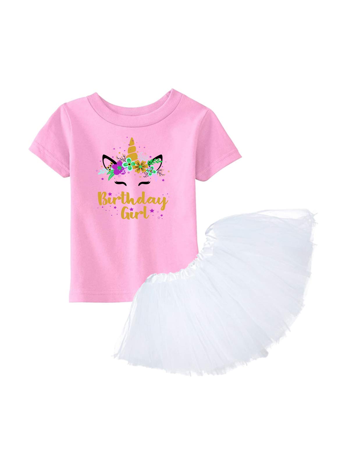 Awkward Styles Unicorn Tutu Skirt & Birthday Girl Shirt Set - Baby Girl's Ballet Dress for Birthday Party, Photo Shoot & Special Occasions