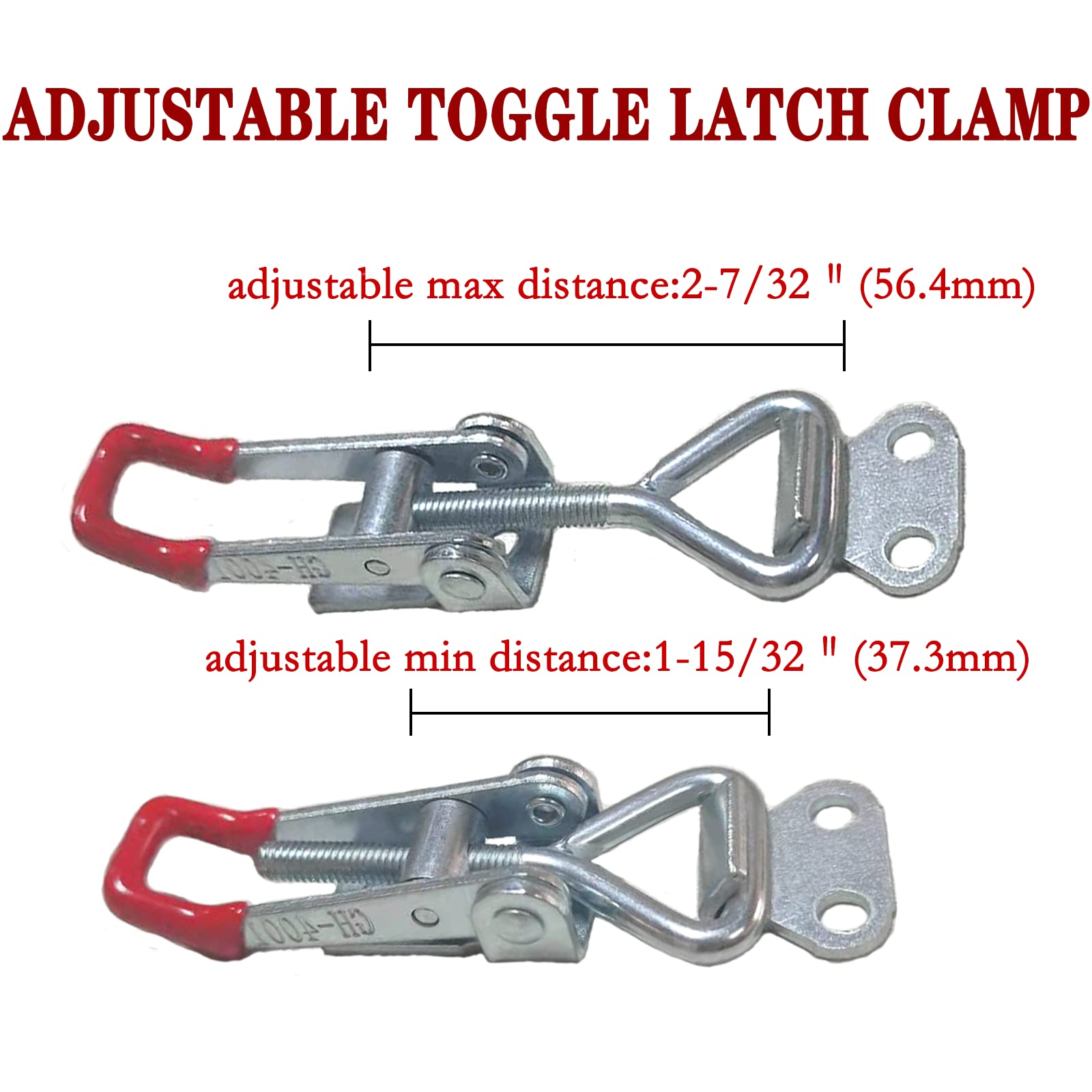 **Accessbuy 4001 Style Toggle Clamp Latch – 150kg/330lbs Holding Capacity, Adjustable Pull Action for Smoker Lids, Toolboxes, Trunks & More (4.13 Inch) – Heavy-Duty Hardware for DIY, Woodworking & Industrial Use**