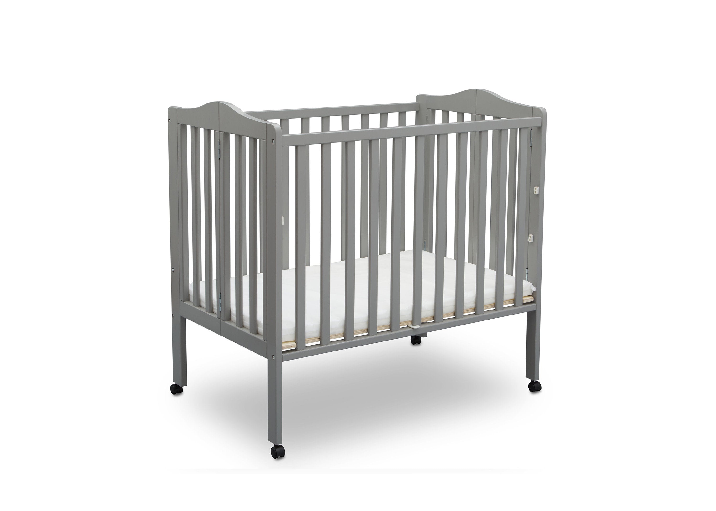 Portable Folding Mini Baby Crib with 1.5 Inch Mattress - Lightweight Travel Crib for Home, Nursery & On-The-Go