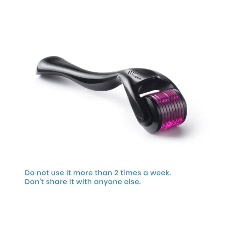 Glowhouse Derma Roller 540 Titanium Needles for Hair Growth & Beard Care - Stimulates Follicles, Reduces Hair Loss | Safe & Effective Hair Regrowth Treatment for Men & Women | At-Home Scalp Therapy for Thicker Hair