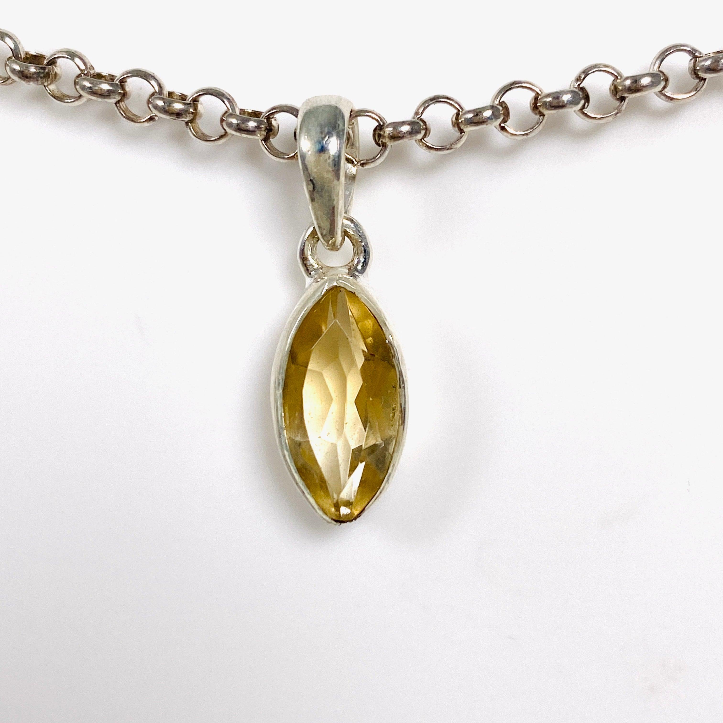 Elegant Faceted Marquise Pendant Necklace G2126M - Perfect for Women's Daily Wear, Parties & Special Occasions