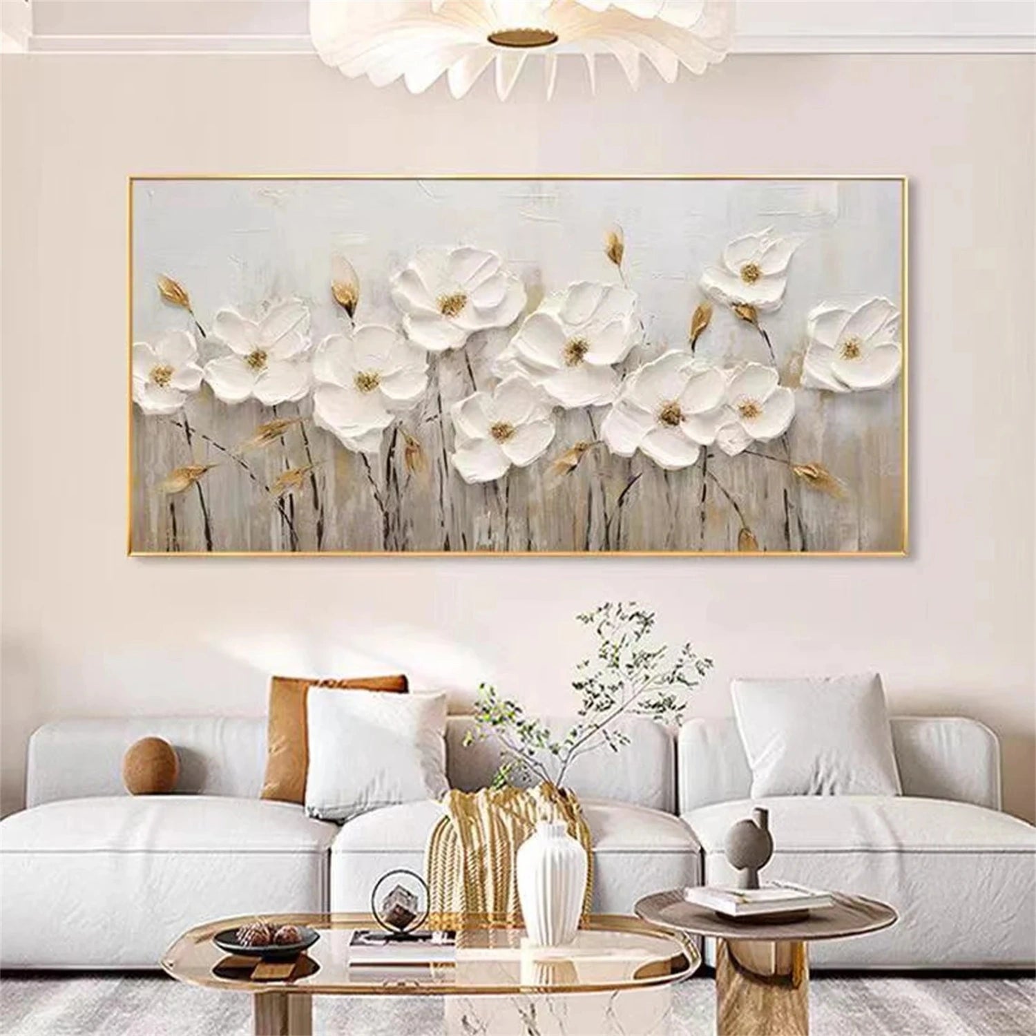 Flower and Tree Painting #FT109 - Handmade Canvas Wall Art for Home & Office Decor - Perfect for Living Room, Bedroom, or Gift