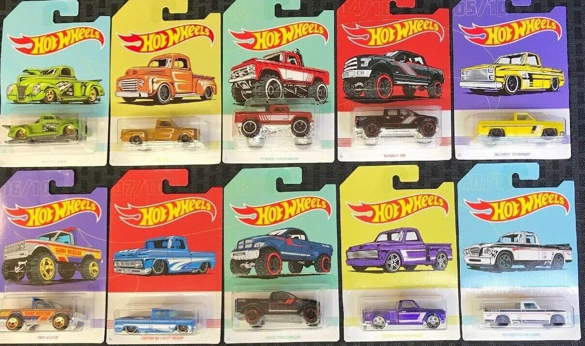 Hot Wheels 2019 American Pickup Truck Set - Walmart Exclusive 10-Piece Collectible Toy Cars for Kids | Perfect for Play, Display & Gift Giving